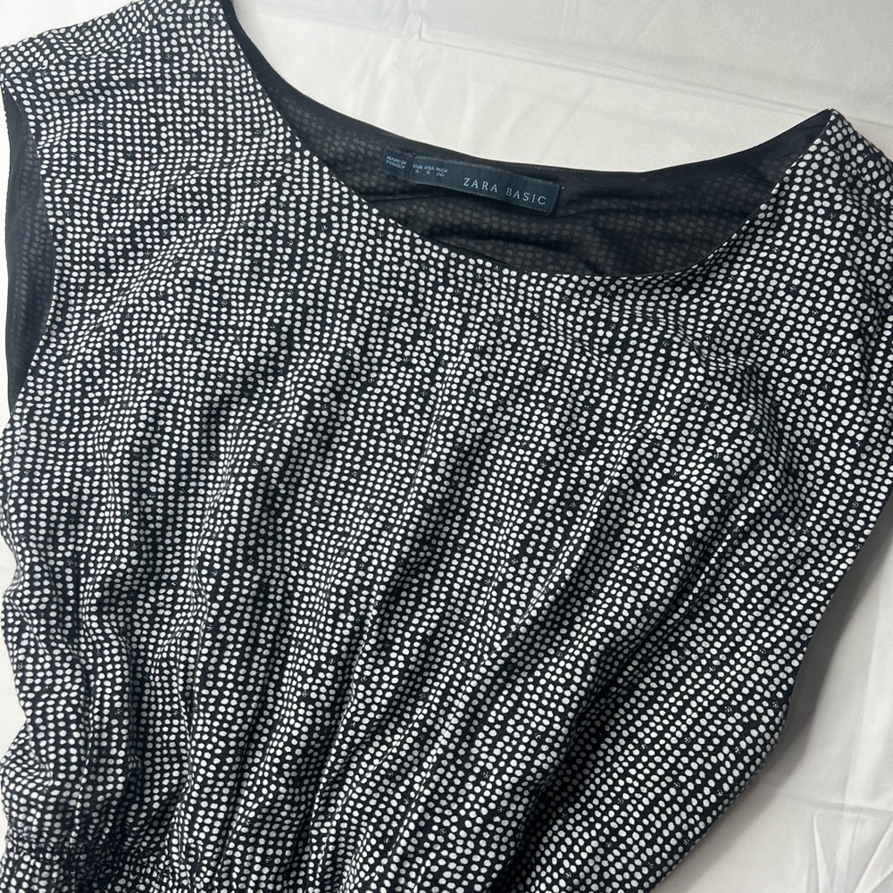 Zara Basic Monochrome Dotted Dress